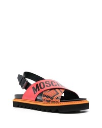 Sandali in pelle arancioni di Moschino