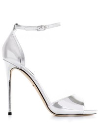 Sandali in pelle argento di Dolce & Gabbana
