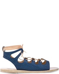Sandali in pelle blu di Ancient Greek Sandals