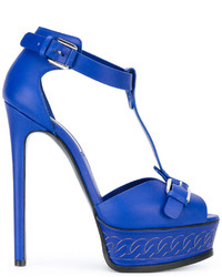 Sandali in pelle blu di Casadei