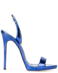 Sandali in pelle blu di Giuseppe Zanotti Design