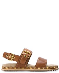 Sandali in pelle con borchie terracotta di Car Shoe