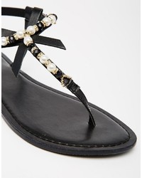 Sandali in pelle decorati neri di Asos