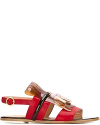 Sandali in pelle decorati rossi di Rupert Sanderson