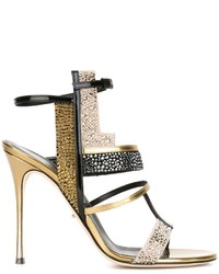 Sandali in pelle dorati di Sergio Rossi