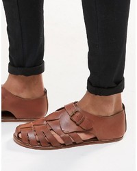 Sandali in pelle marroni di Asos
