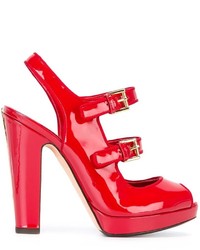 Sandali in pelle rossi di Alexander McQueen