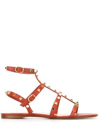 Sandali in pelle rossi di Valentino Garavani