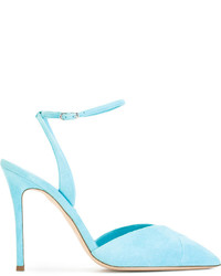 Sandali in pelle scamosciata azzurri di Giuseppe Zanotti Design