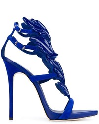 Sandali in pelle scamosciata blu scuro di Giuseppe Zanotti Design