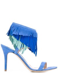 Sandali in pelle scamosciata blu di Aperlaï