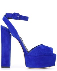 Sandali in pelle scamosciata blu di Giuseppe Zanotti Design