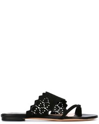 Sandali in pelle scamosciata neri di Alexander McQueen