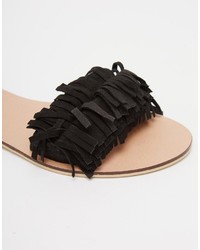 Sandali in pelle scamosciata neri di Asos