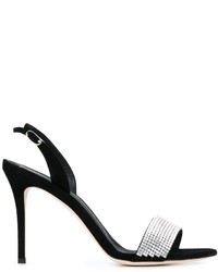 Sandali in pelle scamosciata neri di Giuseppe Zanotti Design