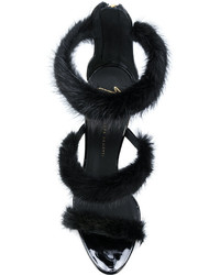 Sandali in pelle scamosciata neri di Giuseppe Zanotti Design