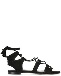 Sandali in pelle scamosciata neri di Stuart Weitzman