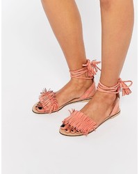 Sandali in pelle scamosciata rosa di Asos