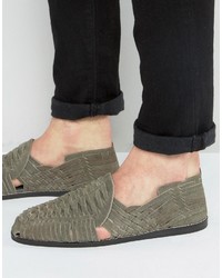 Sandali in pelle scamosciata tessuti grigi di Asos