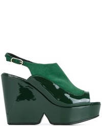 Sandali in pelle scamosciata verdi di Robert Clergerie