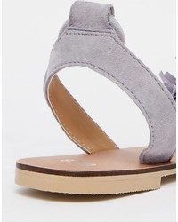 Sandali in pelle scamosciata viola chiaro di Asos