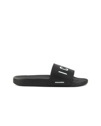 Sandali in pelle stampati neri di DSQUARED2
