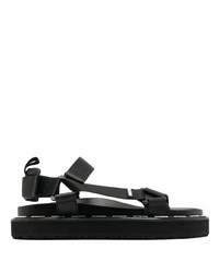 Sandali in pelle stampati neri di Moschino