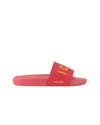 Sandali in pelle stampati rossi di DSQUARED2