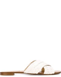 Sandali in pelle tessuti bianchi di Stuart Weitzman