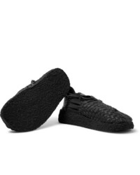 Sandali in pelle tessuti neri di Malibu