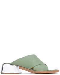 Sandali in pelle verde menta di MM6 MAISON MARGIELA
