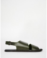 Sandali in pelle verde oliva di Asos