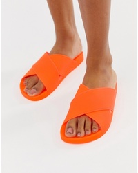 Sandali piatti di gomma arancioni di ASOS DESIGN