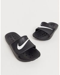 Sandali piatti di gomma neri di Nike