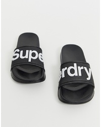 Sandali piatti di gomma neri di Superdry