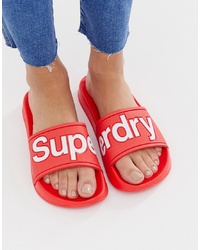 Sandali piatti di gomma rossi di Superdry