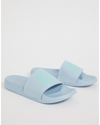 Sandali piatti di gomma stampati azzurri