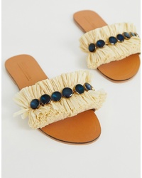 Sandali piatti di tela beige di ASOS DESIGN