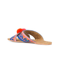 Sandali piatti di tela multicolori di Figue