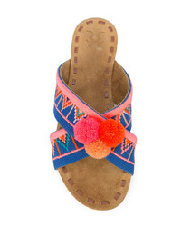 Sandali piatti di tela multicolori di Figue