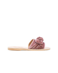 Sandali piatti di velluto rosa di Ancient Greek Sandals