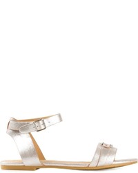 Sandali piatti in pelle argento di Marc by Marc Jacobs
