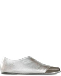 Sandali piatti in pelle argento di Marsèll