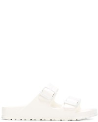 Sandali piatti in pelle bianchi di Birkenstock