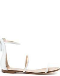 Sandali piatti in pelle bianchi di Giuseppe Zanotti Design