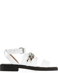 Sandali piatti in pelle bianchi di Givenchy