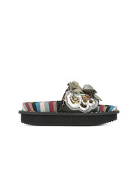 Sandali piatti in pelle decorati multicolori di Antonio Marras