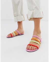 Sandali piatti in pelle multicolori di Monki
