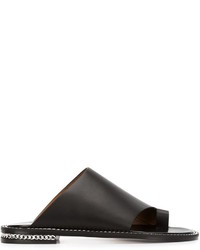 Sandali piatti in pelle neri di Givenchy