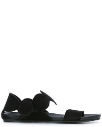 Sandali piatti in pelle neri di Pedro Garcia